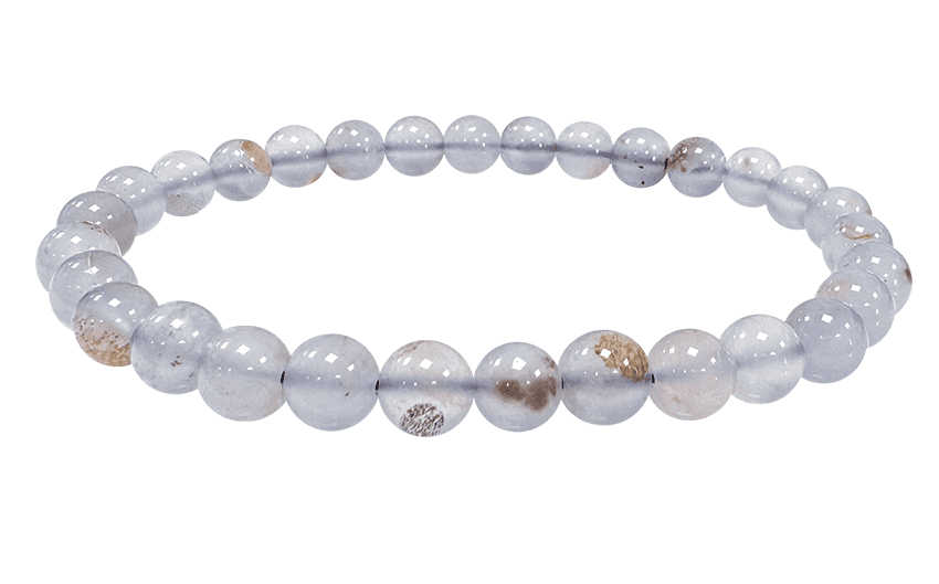 Bracelet Calcédoine Bleue AA perles 6-6.5mm chez Arabesk