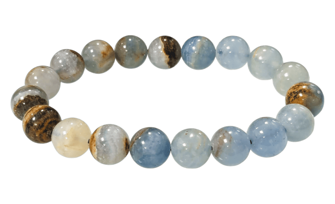 Bracelet Calcite Bleue Mix AA perles 10mm chez Arabesk