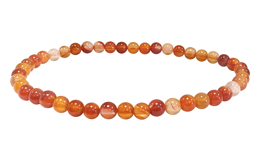 Bracelet Cornaline A perles 4mm chez Arabesk|cz