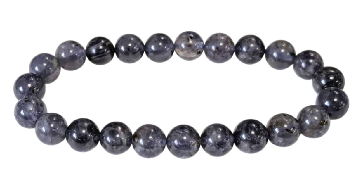 Bracelet Cordiérite Lolite A perles 8mm chez Arabesk