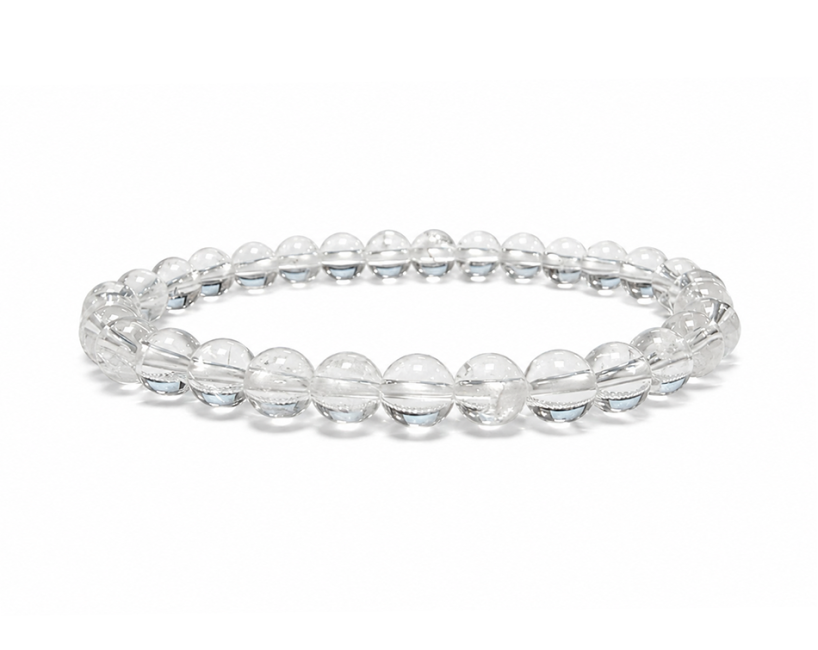 Bracelet Cristal de Roche A perles 6mm chez Arabesk|cz