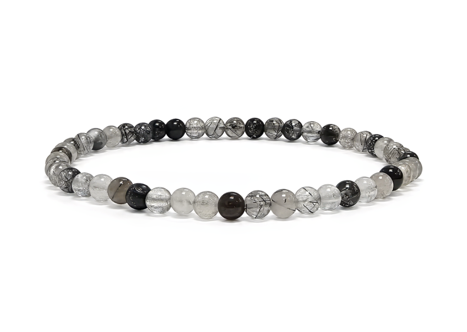 Bracelet Cristal de Roche Brésil Tourmaline A perles 4-5mm chez Arabesk