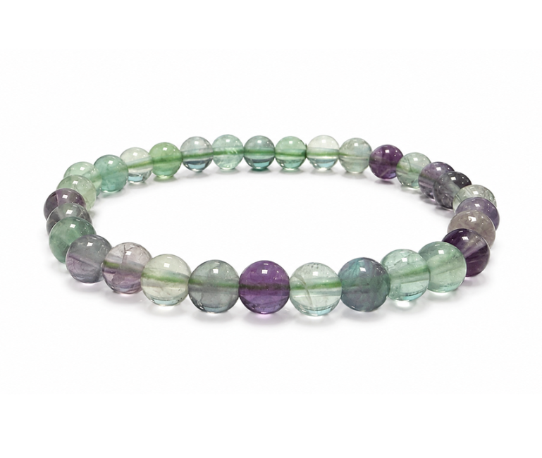 Bracelet Fluorite Multicolore A perles 6-7mm chez Arabesk