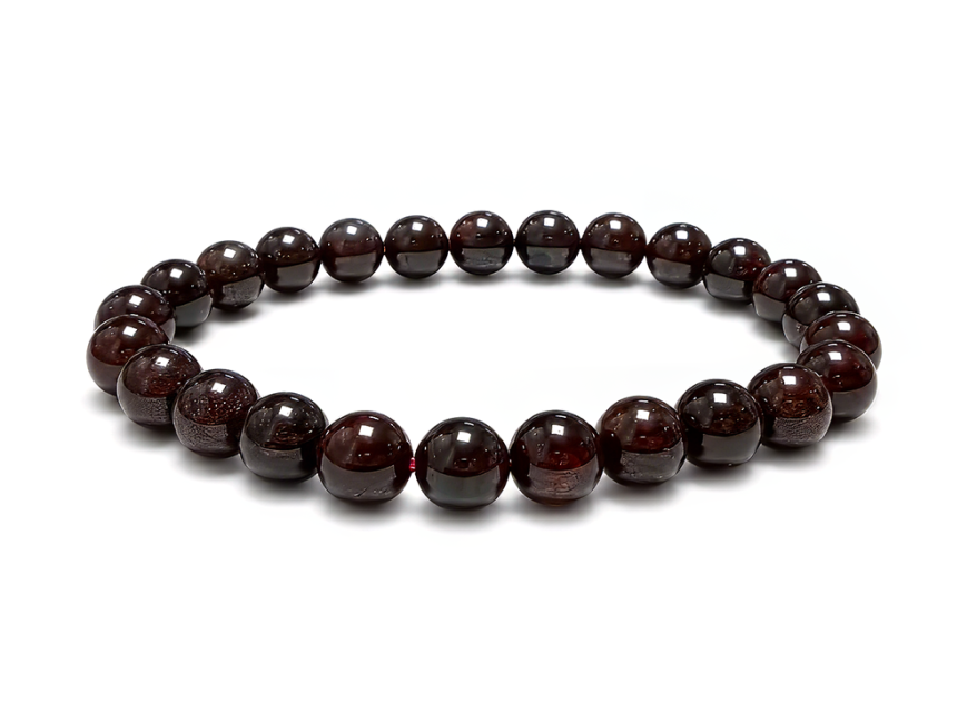 Bracelet Grenat Rouge A perles 7-8mm chez Arabesk|cz