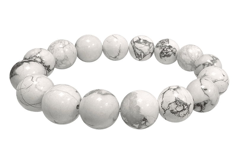 Bracelet Howlite A perles 12mm chez Arabesk