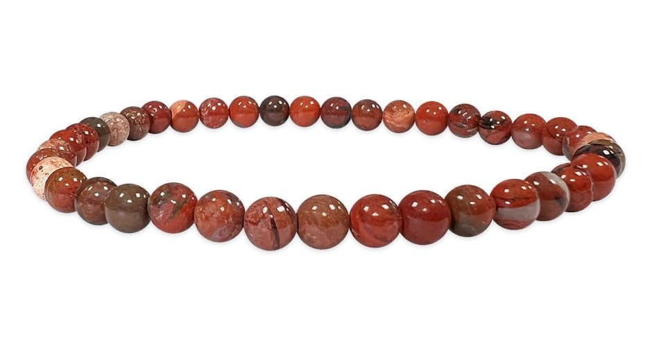 Bracelet Jaspe Rouge AB perles 4mm chez Arabesk