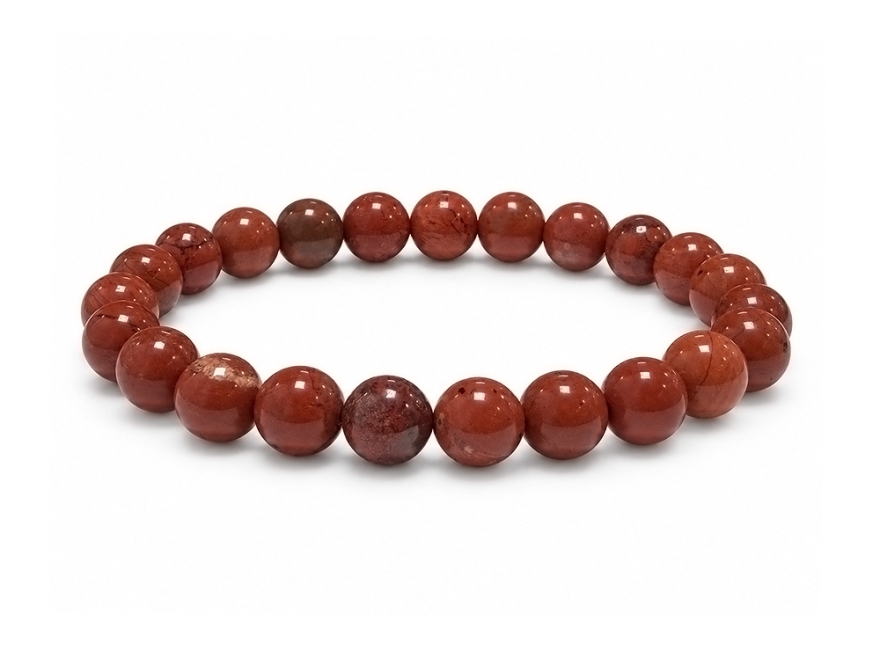 Bracelet Jaspe Rouge AB perles 8-9mm chez Arabesk
