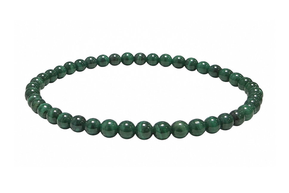 Bracelet Malachite AA perles 4mm chez Arabesk|cz
