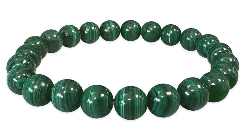 Bracelet Malachite Foncée AAA perles 8mm chez Arabesk