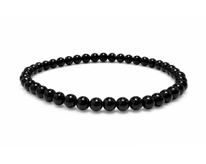 Bracelet Obsidienne Noire A perles 4mm chez Arabesk