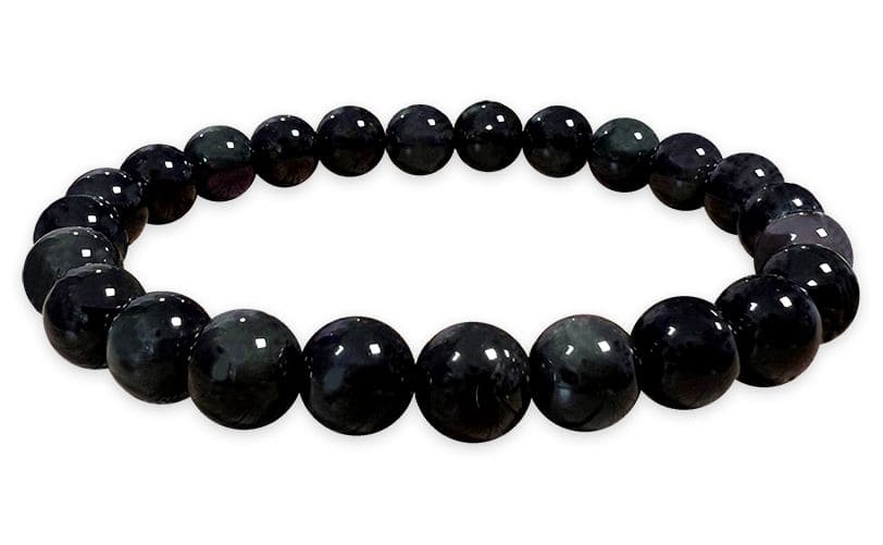Bracelet perles Obsidienne Œil Céleste Rainbow A 7-8mm chez Arabesk