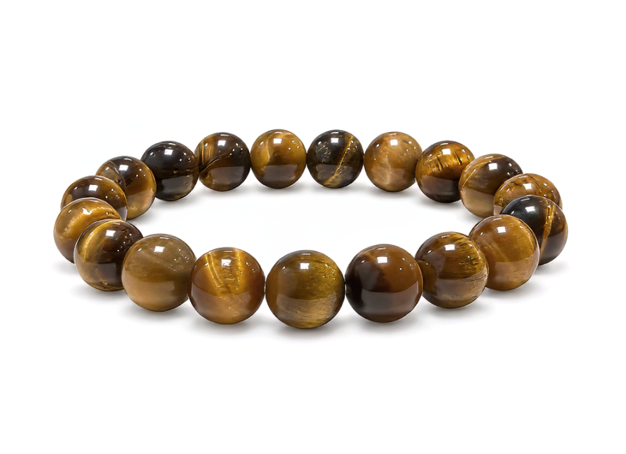 Bracelet Oeil de Tigre A Perles 10 mm chez Arabesk