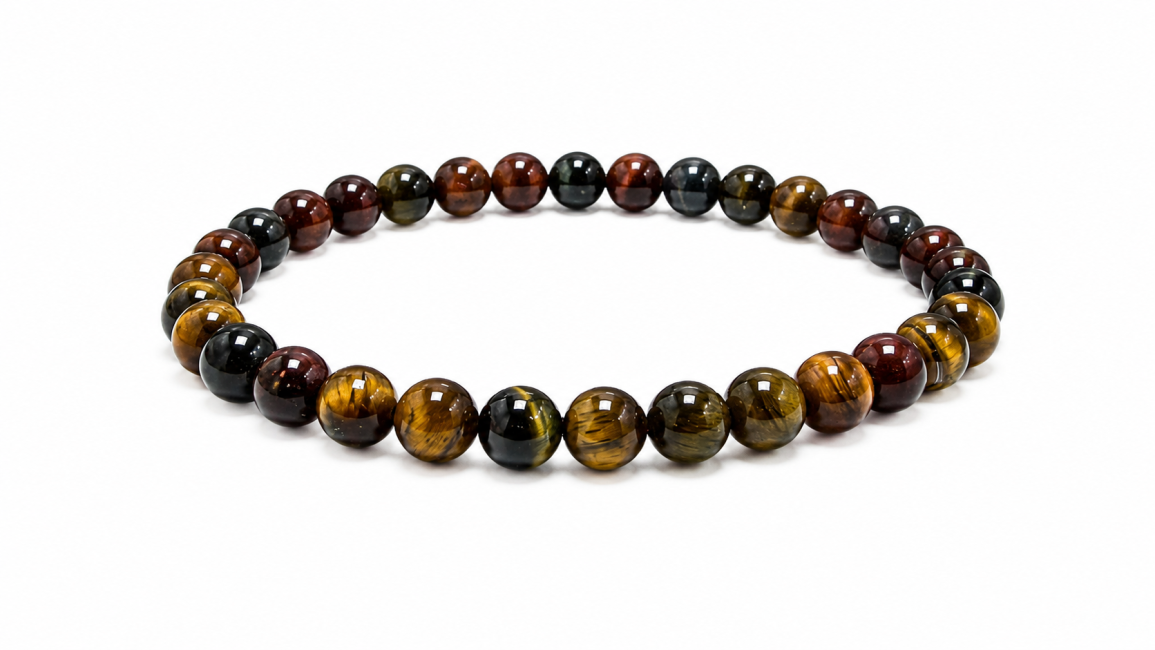 Bracelet Oeil de Tigre Multicolore A Perles 6 mm chez Arabesk