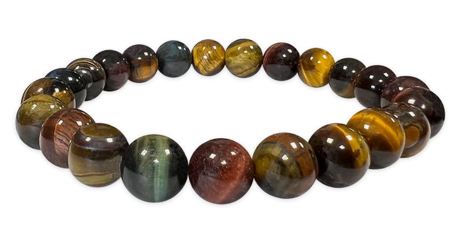 Bracelet Œil de Tigre Multicolore A Perles 8mm chez Arabesk|cz