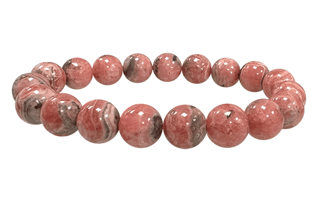 Bracelet Rhodochrosite Argentine A perles 9.5-10.5mm chez Arabesk