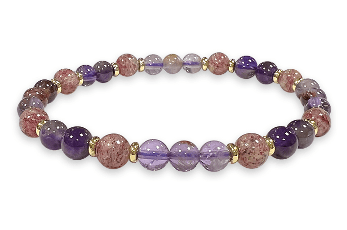 Bracelet Super Seven & Gold A perles 6mm chez Arabesk