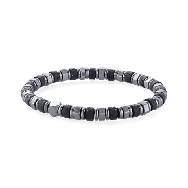 Bracelet Pierre de Lave & Hématite A perles 6mm chez Arabesk