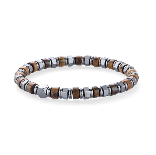 Bracelet Œil de Tigre & Hématite A perles 6x3mm chez Arabesk