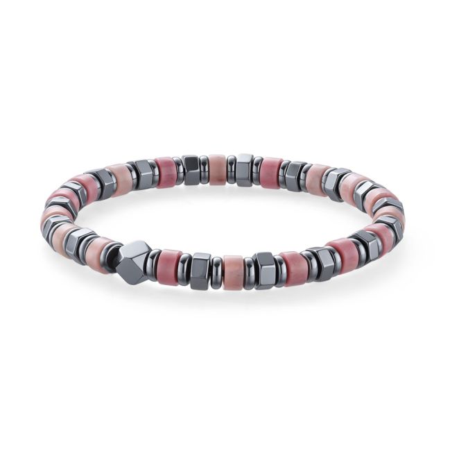 Bracelet Rhodonite & Hématite A perles 6x3mm chez Arabesk