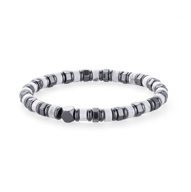 Bracelet Howlite & Hématite A perles 6mm chez Arabesk