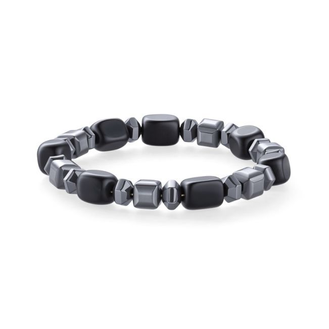 Bracelet Obsidienne Noire & Hématite A perles 8mm chez Arabesk