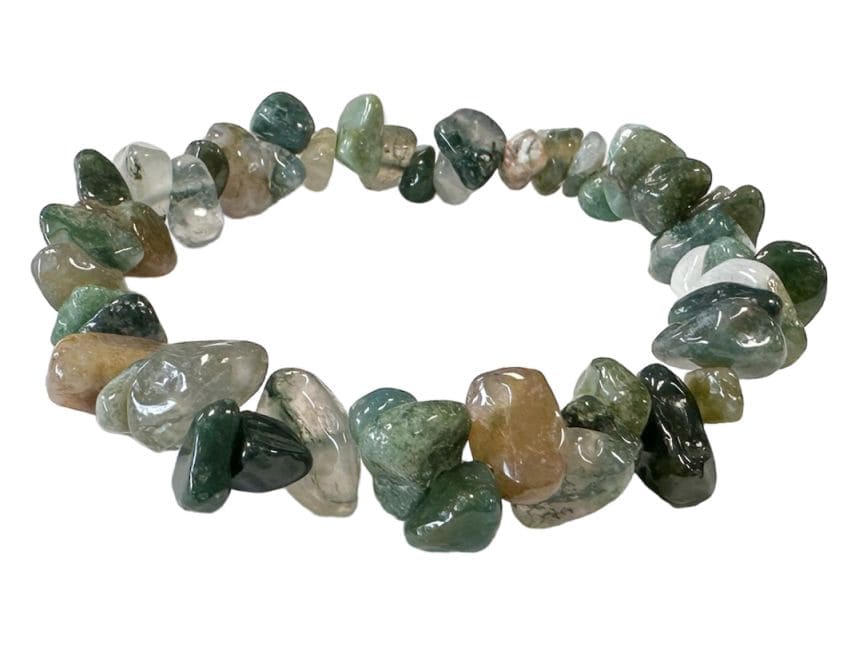 Bracelet Agate mousse chips 18cm chez Arabesk