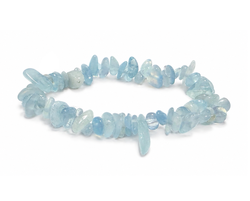 Bracelet Chips Aigue-Marine A+ 5-8mm chez Arabesk
