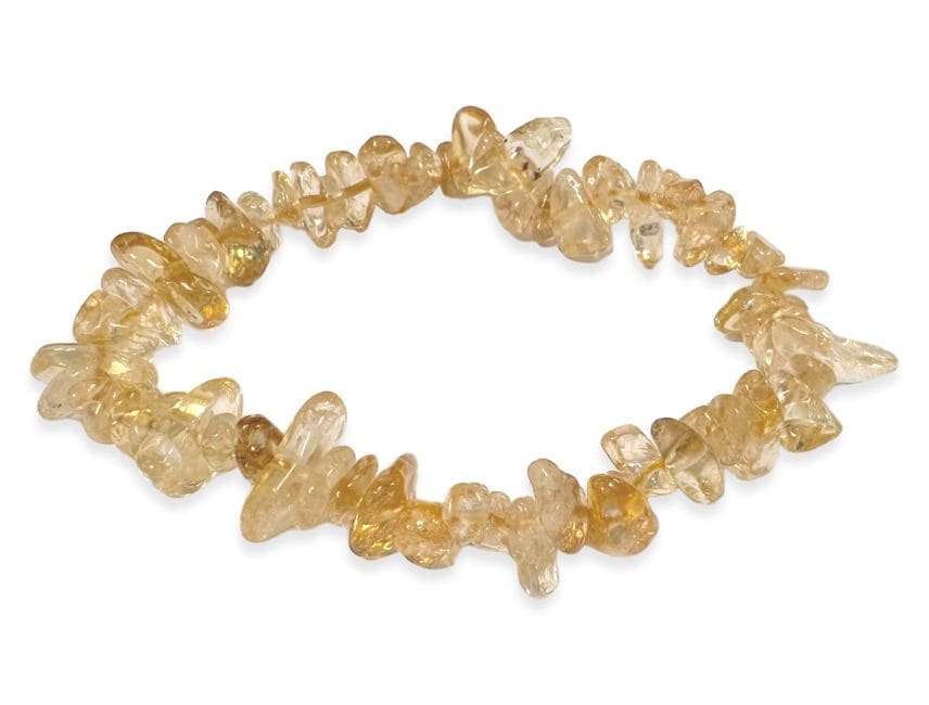 Bracelet Citrine chauffée chips 5-8mm 18cm chez Arabesk