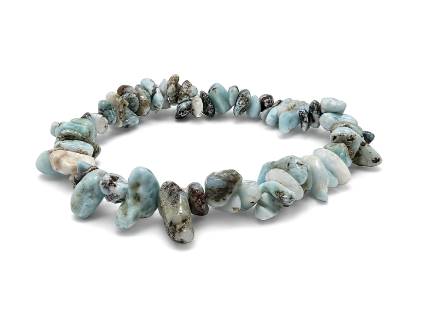 Bracelet Chips Larimar AB 5-8mm chez Arabesk