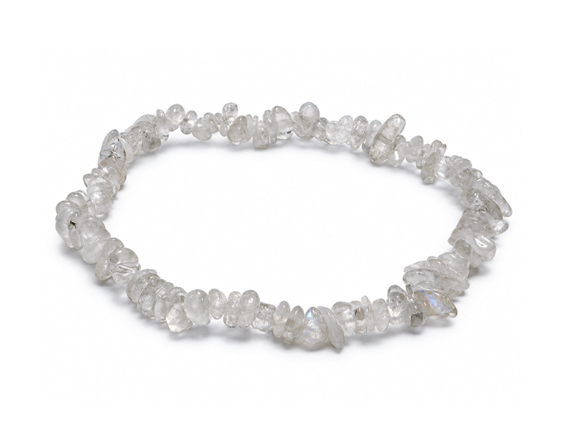 Bracelet Chips Pierre de Lune Blanche Péristérite A 3-5 mm chez Arabesk