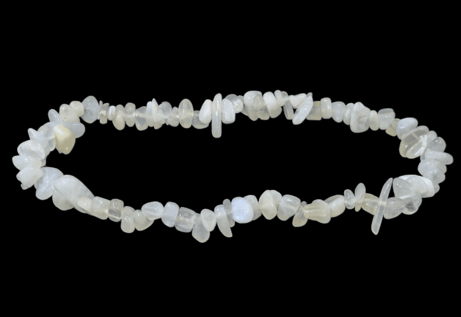 Bracelet Chips Pierre de Lune Blanche Péristérite A 3-5 mm chez Arabesk|cz