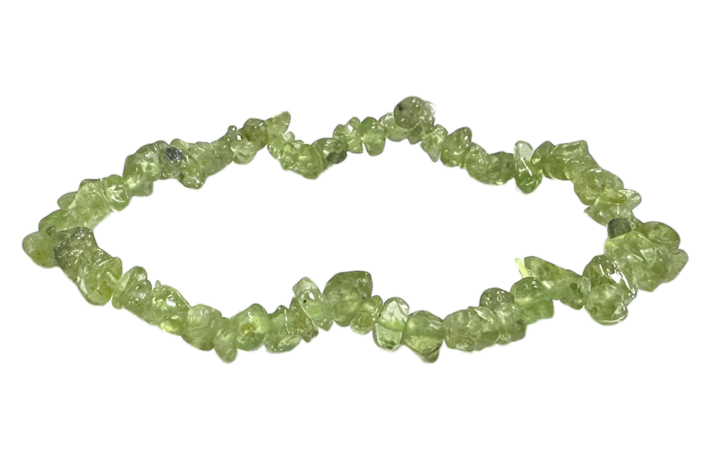 Bracelet Péridot A+ chips 18cm chez Arabesk|cz