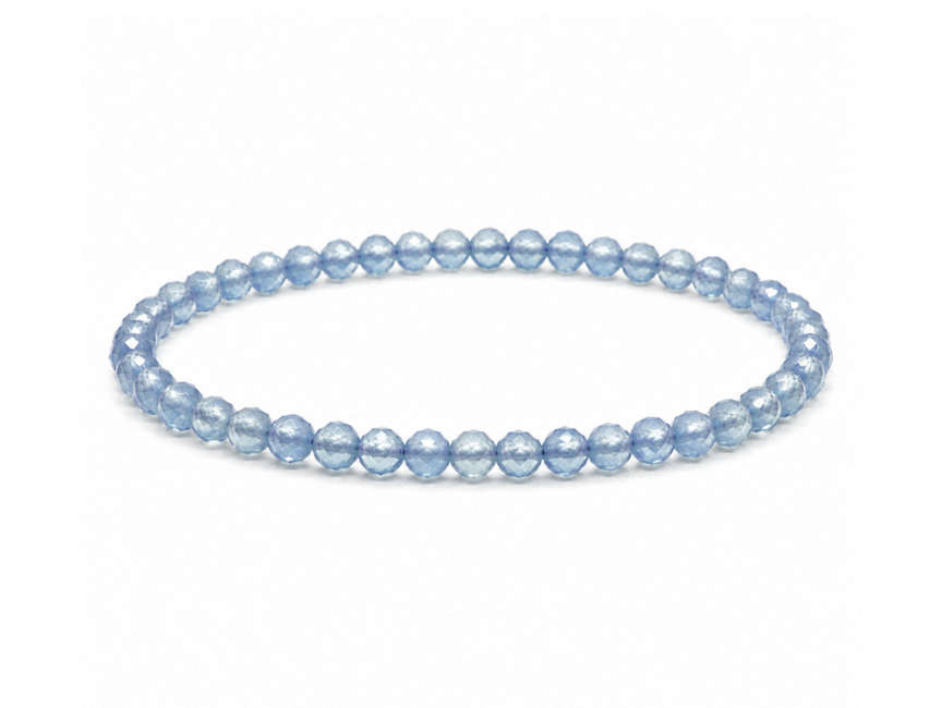 Bracelet en Aigue-Marine Facettée AA – Perles 3 mm chez Arabesk