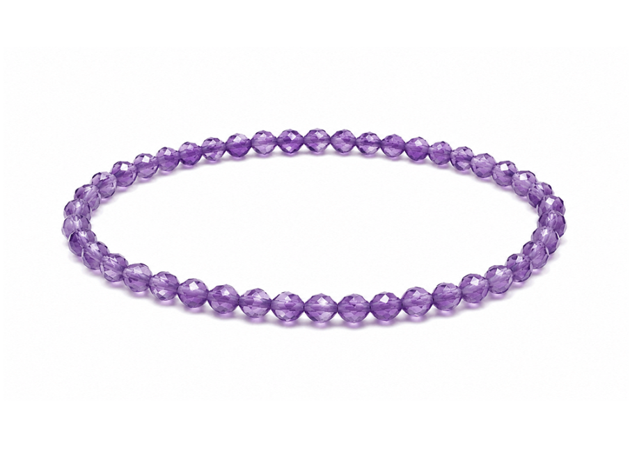 Bracelet en Améthyste Facettée AA – Perles 3 mm chez Arabesk