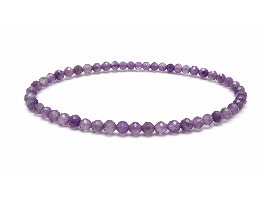 Bracelet en Améthyste Facettée A – Perles 3 mm chez Arabesk|cz
