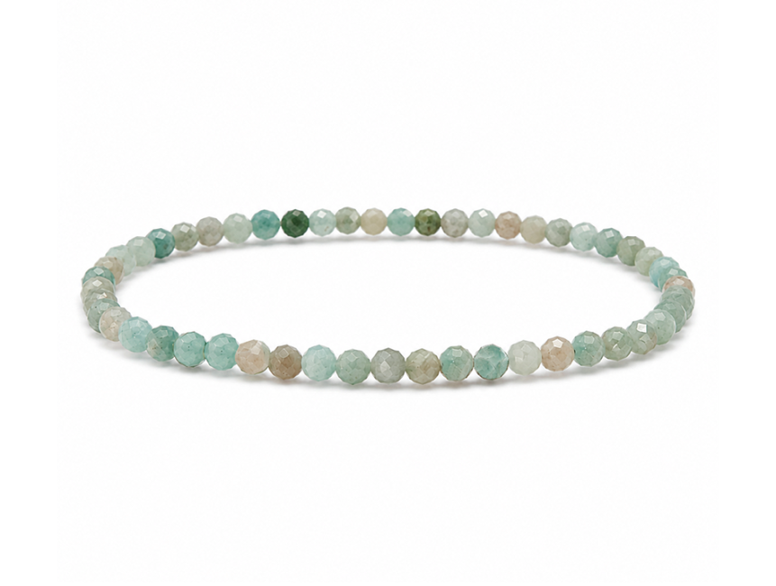 Bracelet en Amazonite Facettée A – Perles 3 mm chez Arabesk