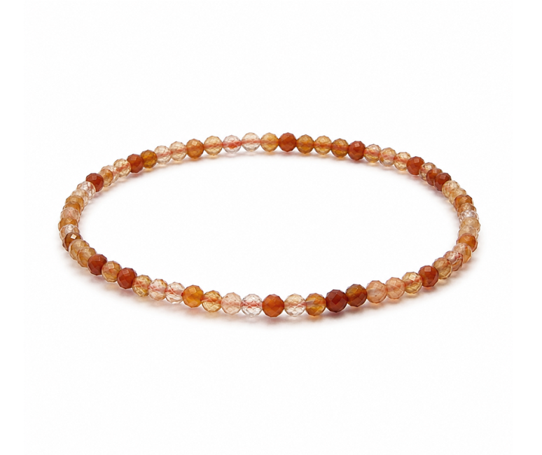 Bracelet en Cornaline Facettée A – Perles 3 mm chez Arabesk