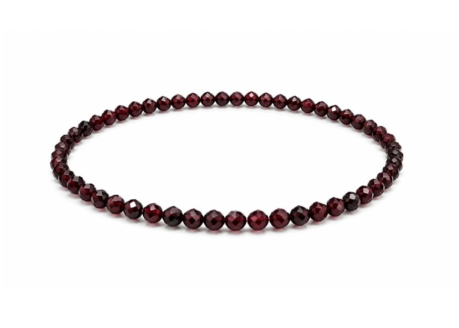 Bracelet en Grenat Rouge Facetté AA – Perles 3 mm chez Arabesk