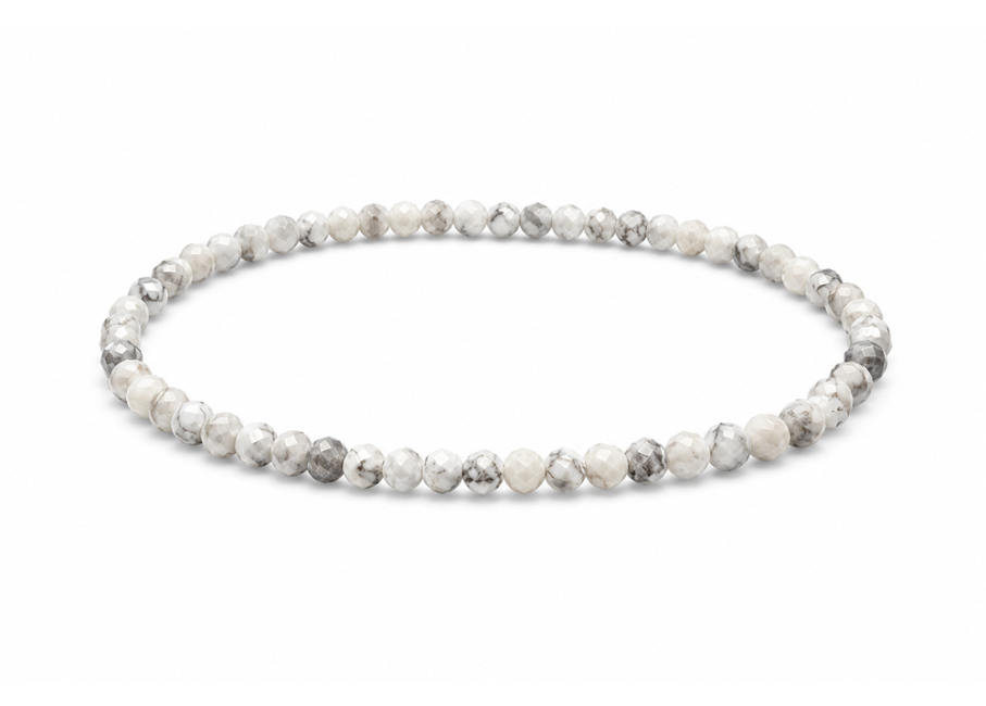 Bracelet en Howlite Facettée A – Perles 3 mm chez Arabesk