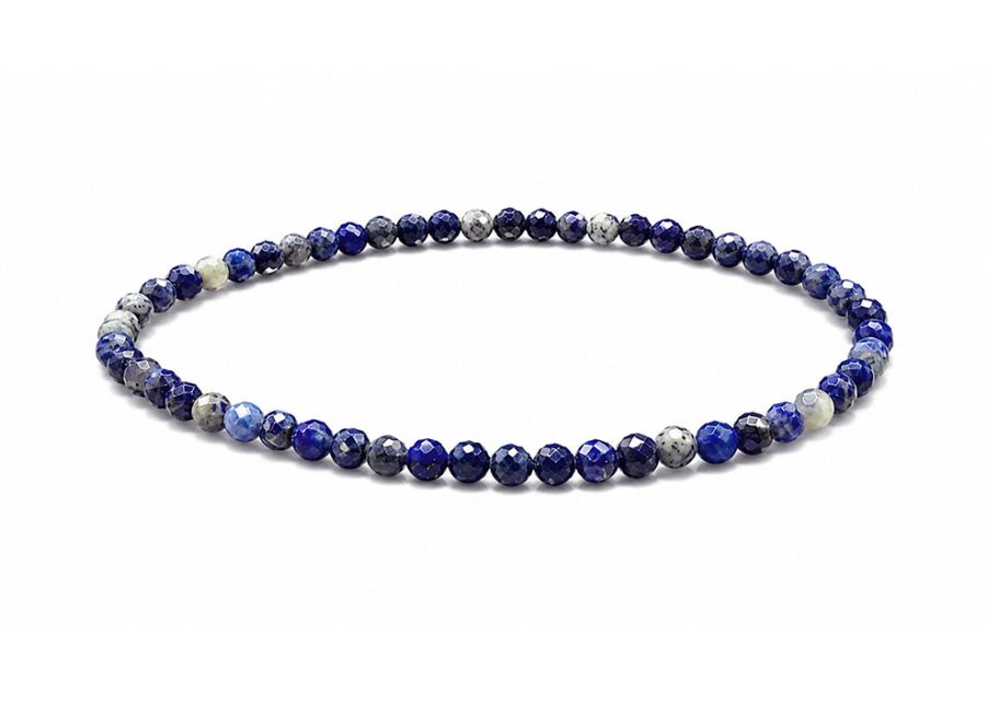 Bracelet en Lapis-Lazuli Facetté A – Perles 3 mm chez Arabesk
