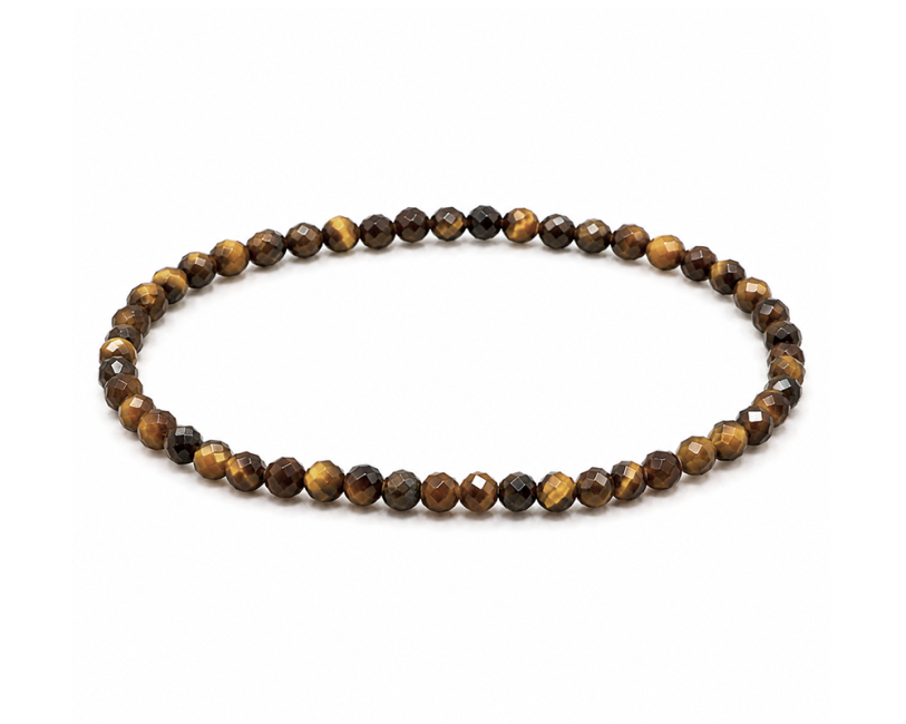 Bracelet en Oeil de Tigre Facetté A – Perles 3 mm chez Arabesk