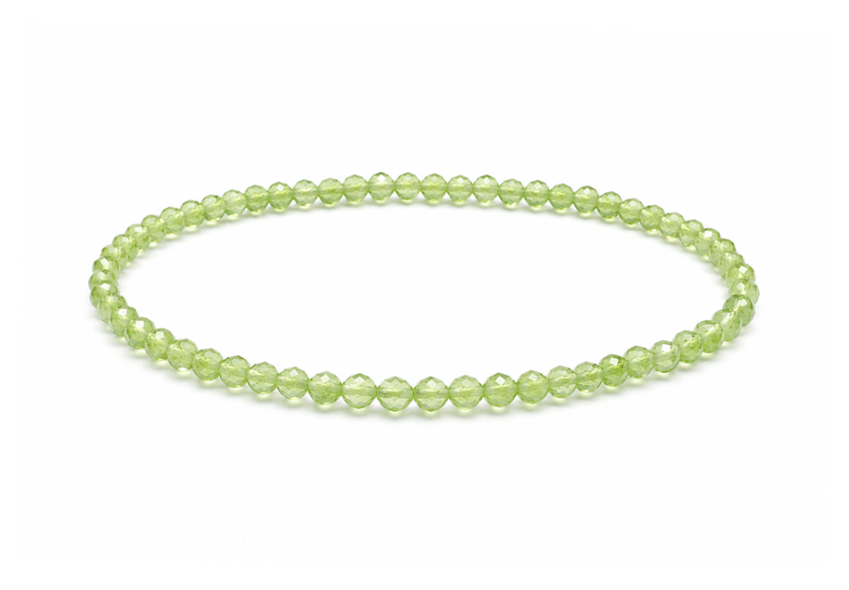 Bracelet en Préhnite Facettée AA+ – Perles 3 mm chez Arabesk