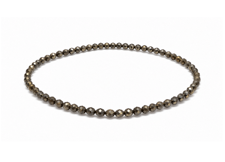 Bracelet en Pyrite Facettée A – Perles 3 mm chez Arabesk