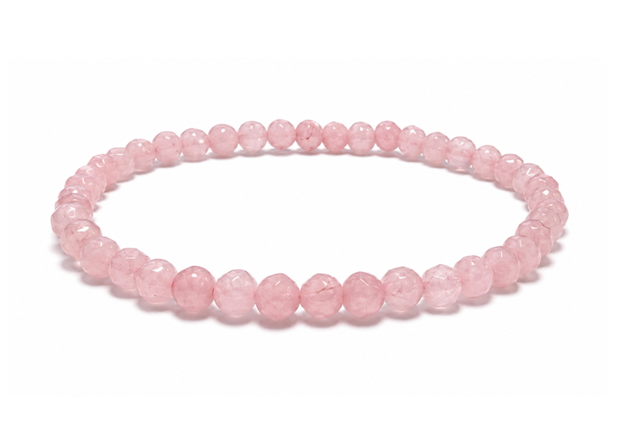 Bracelet en Quartz Rose Facetté A – Perles 4 mm chez Arabesk