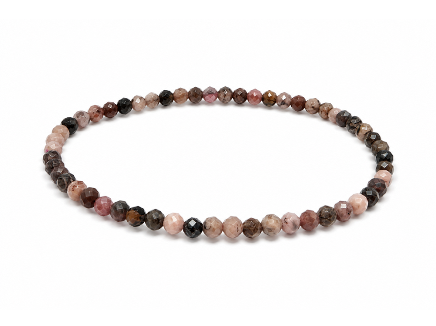 Bracelet en Rhodonite Facettée A – Perles 3 mm chez Arabesk