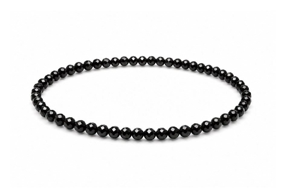 Bracelet en Spinelle Noire Facettée A – Perles 3 mm chez Arabesk