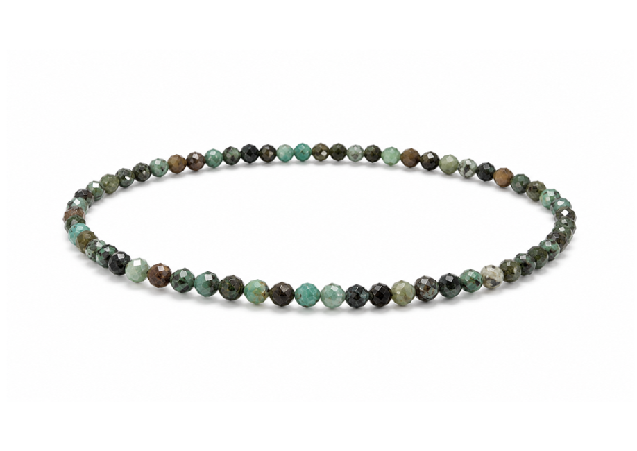 Bracelet en Turquoise Naturelle d’Afrique Facettée A – Perles 3 mm chez Arabesk