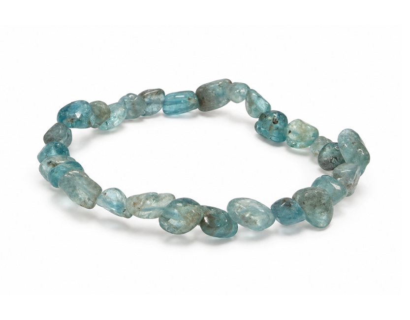 Bracelet Pierres Roulées Apatite Bleue A+ 6-8 mm chez Arabesk