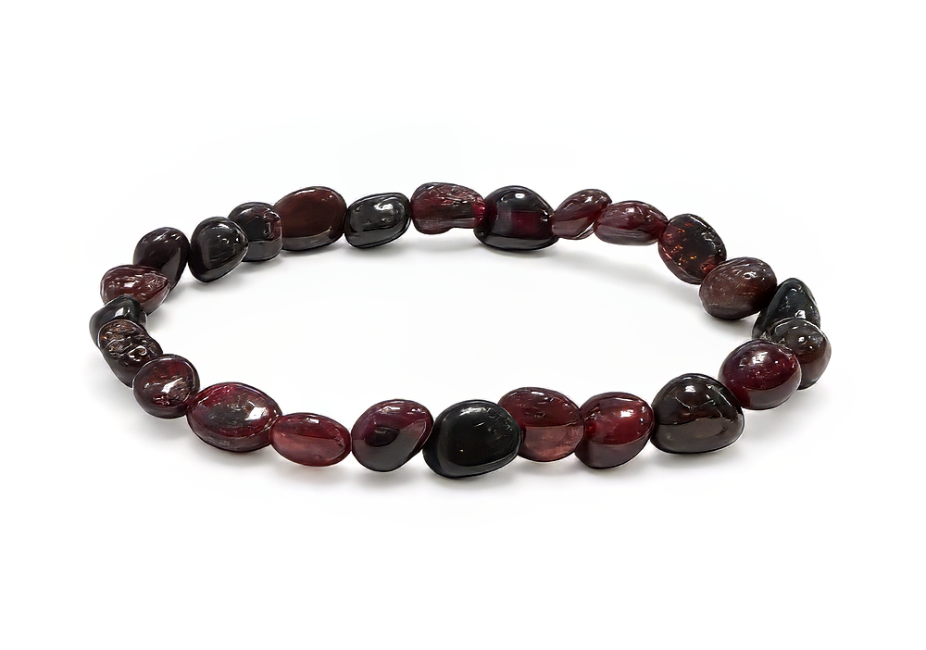 Bracelet Pierres Roulées Grenat Rouge A 6-8 mm chez Arabesk
