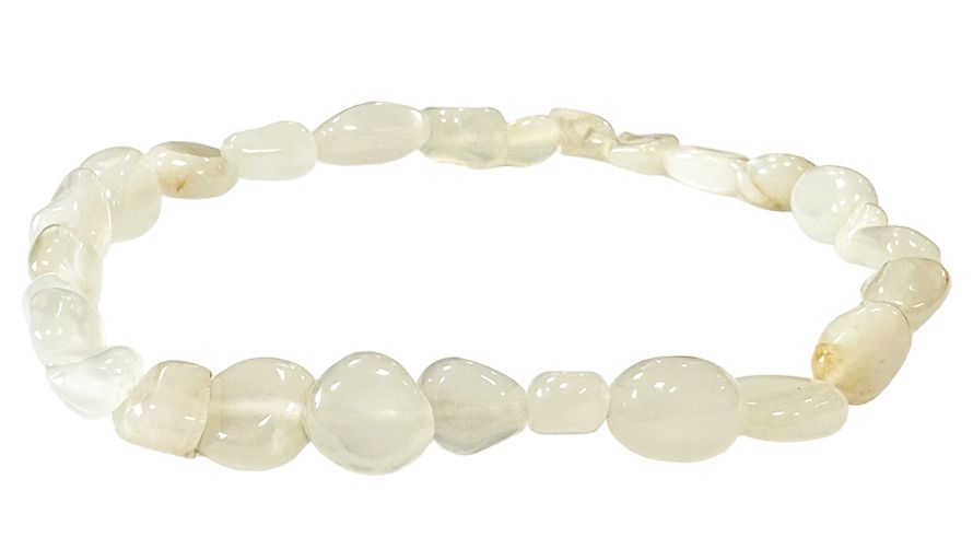 Bracelet Pierre de Lune Beige pierres roulées chez Arabesk|cz